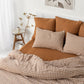 Cinnamon gingham linen duvet cover set | MagicLinen