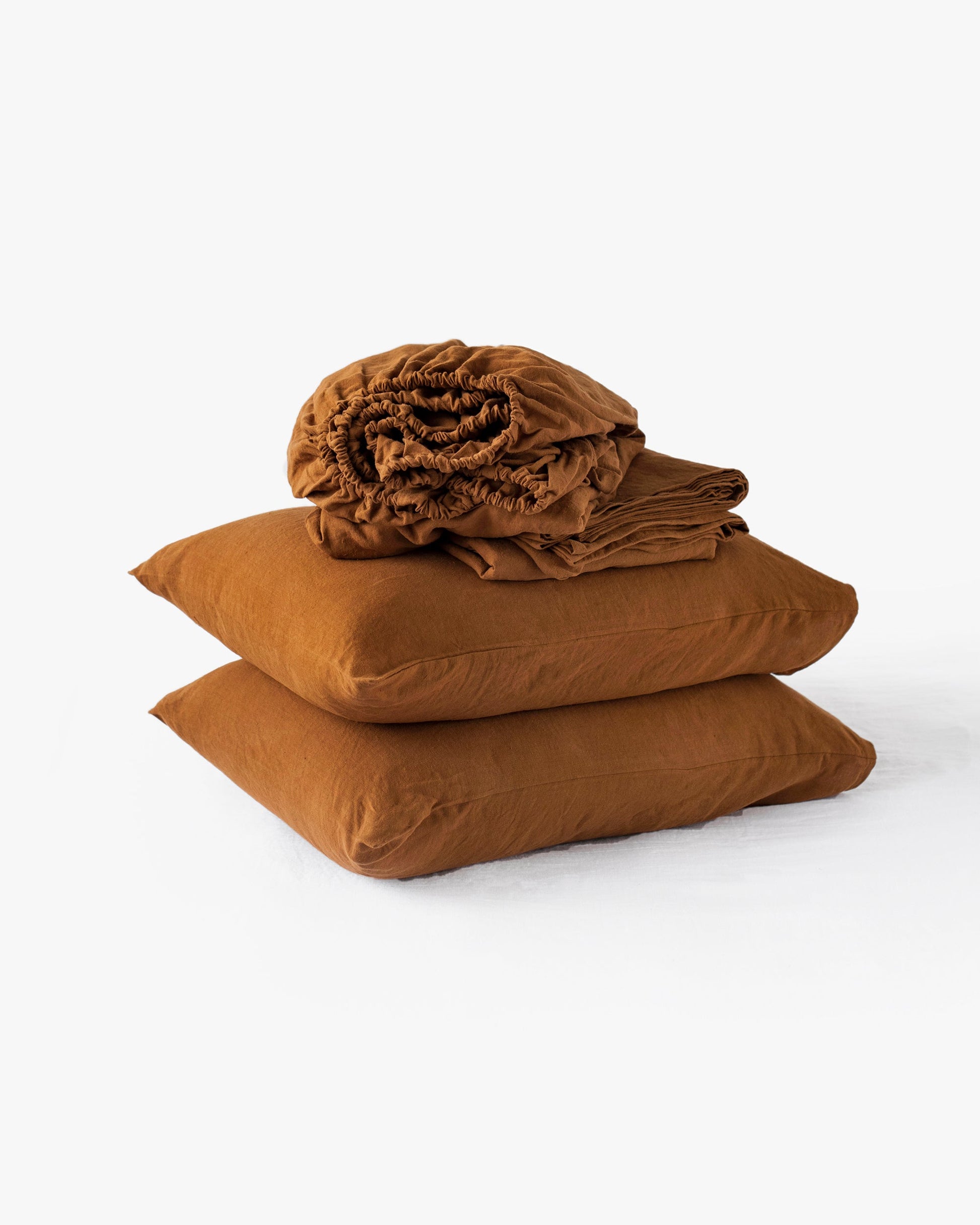 Cinnamon linen sheet set (4 pcs) - MagicLinen