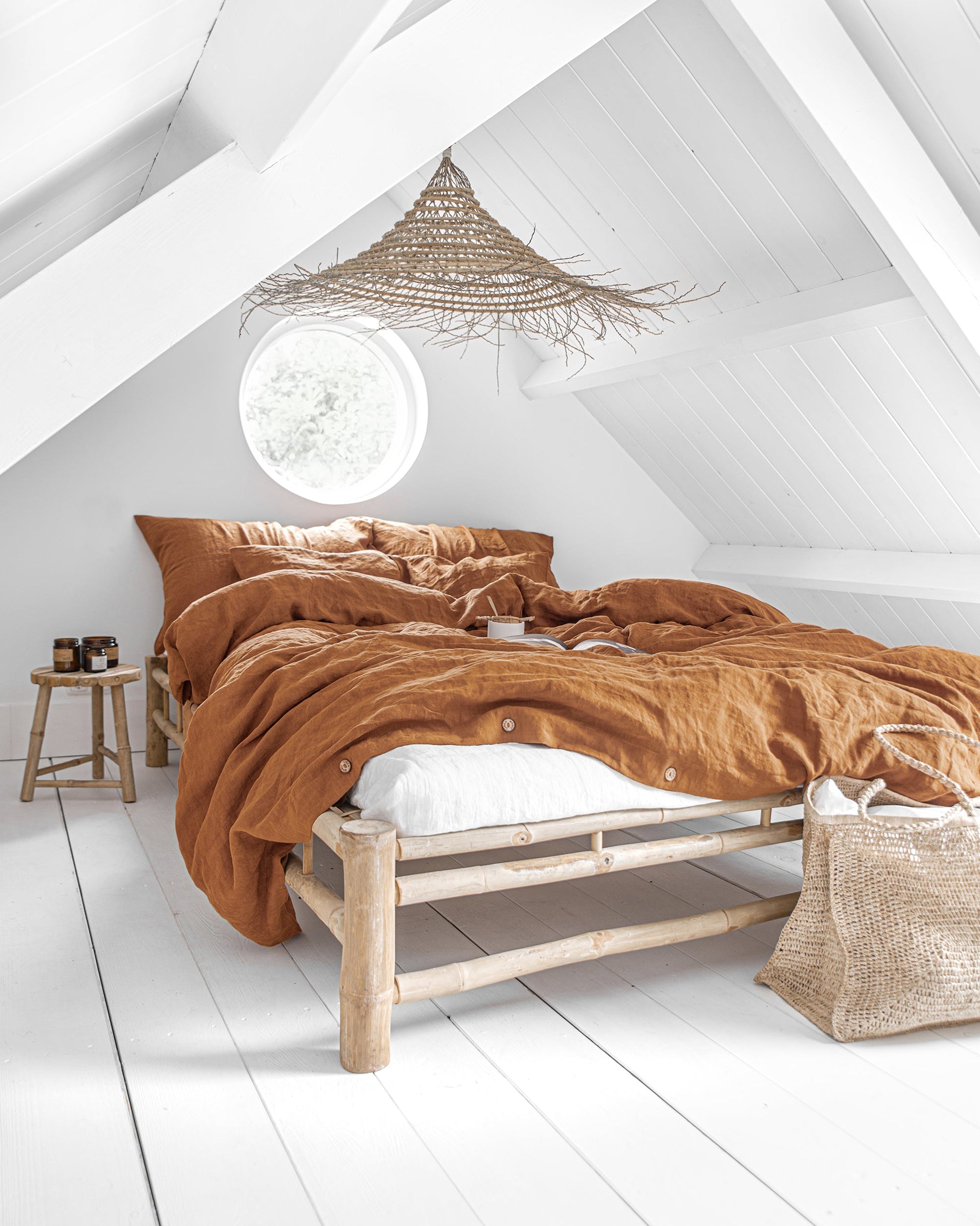 Cinnamon linen sheet set (4 pcs) - MagicLinen