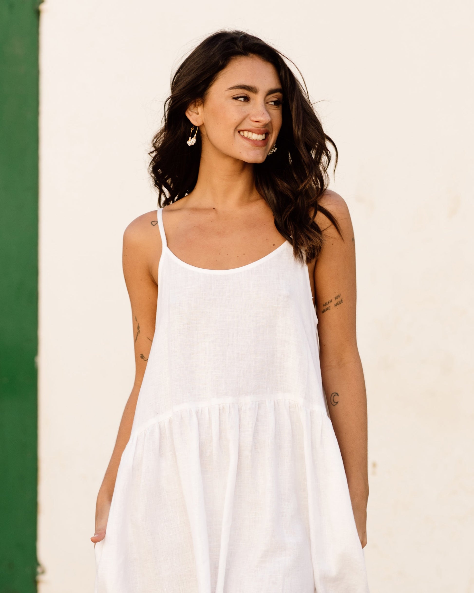 Color block linen dress CETARA - MagicLinen