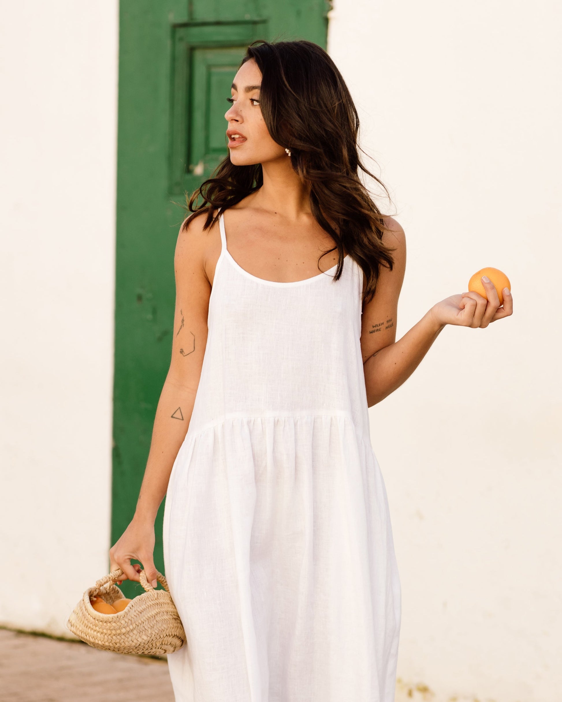 Color block linen dress CETARA - MagicLinen