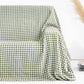 Linen couch cover in Forest green gingham - MagicLinen
