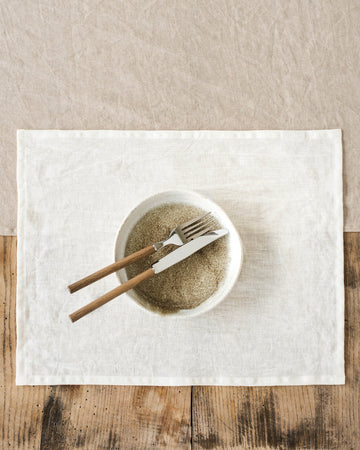 Ivory linen placemat set of 2 - MagicLinen