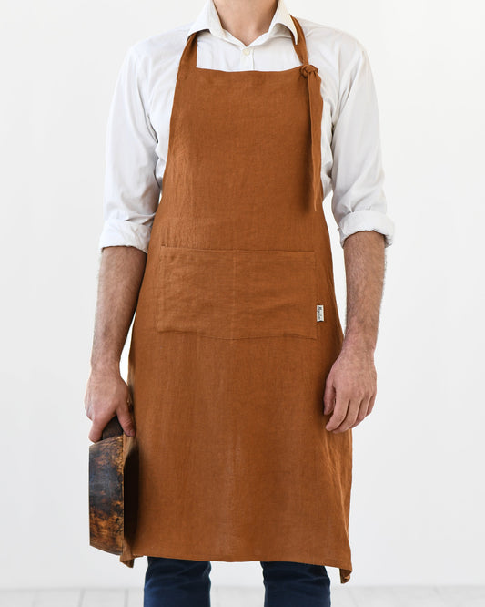 Men's linen bib apron - MagicLinen
