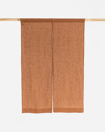 Linen noren curtains (1 pcs) in Cinnamon - MagicLinen