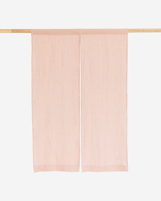 Linen noren curtains (1 pcs) in Peach - MagicLinen