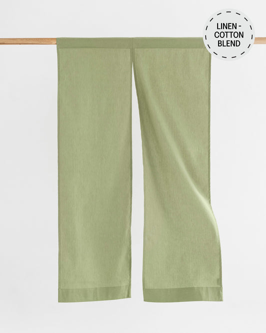 Linen-cotton noren curtains (1 pcs) in Sage - MagicLinen