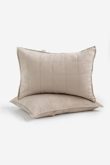 Quilted Linen Pillowcases set of 2