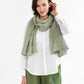 Forest green gingham linen scarf - MagicLinen