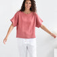 Loose-fit linen top MIDWAY in Rose - MagicLinen