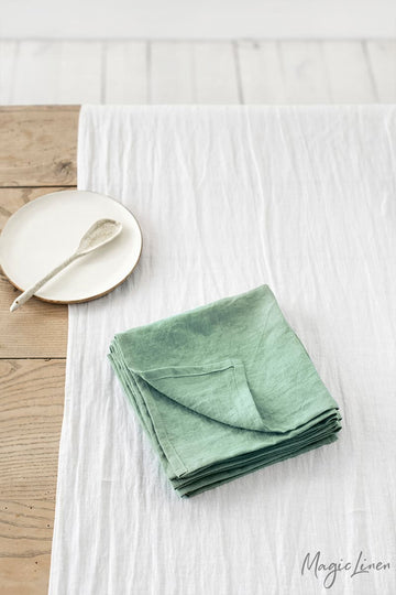 Matcha green linen napkin set of 2