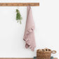 Ruffle trim linen tea towel