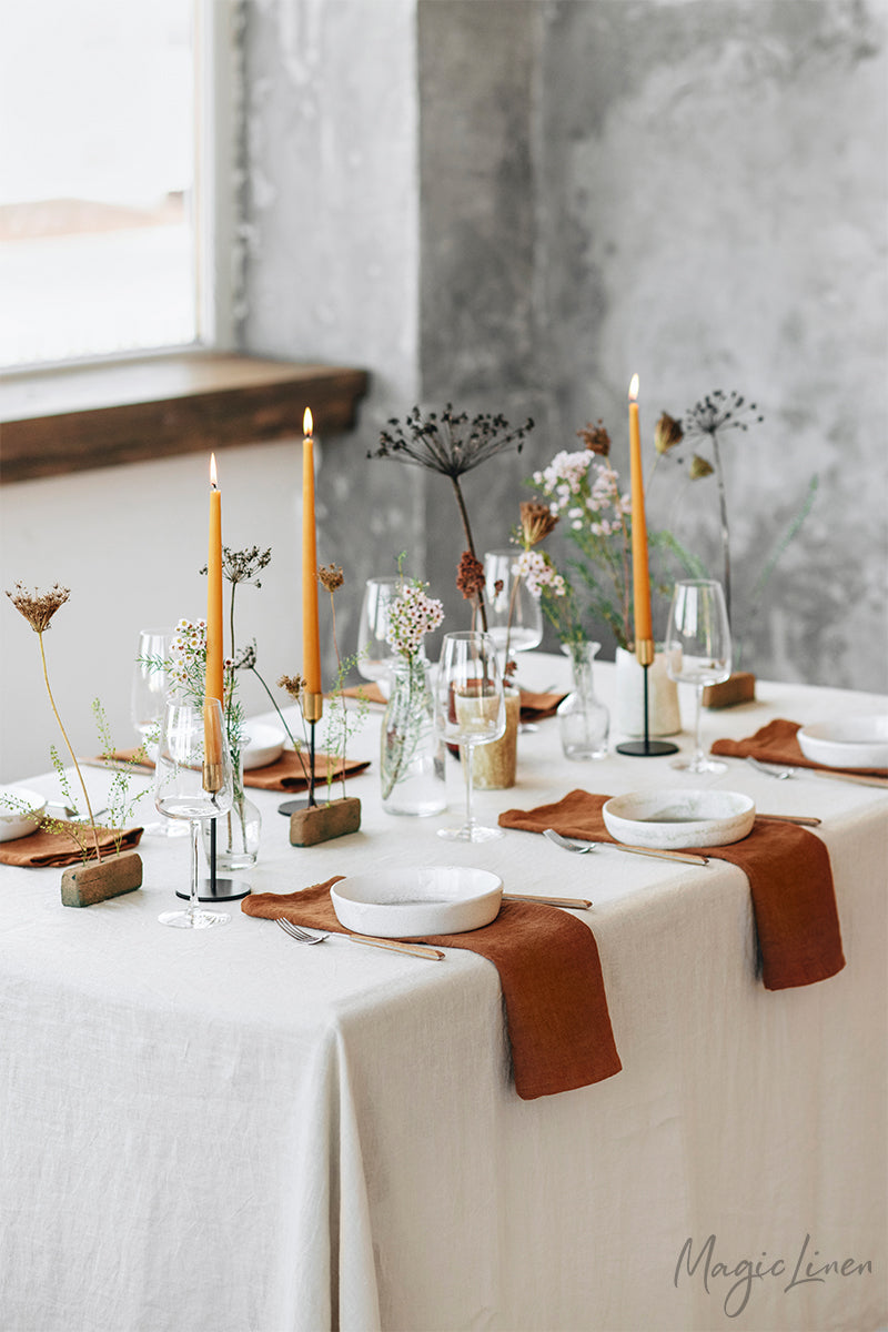 Cinnamon linen napkin set of 2