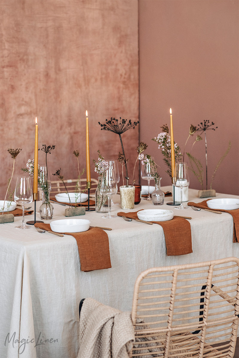 Cinnamon linen napkin set of 2