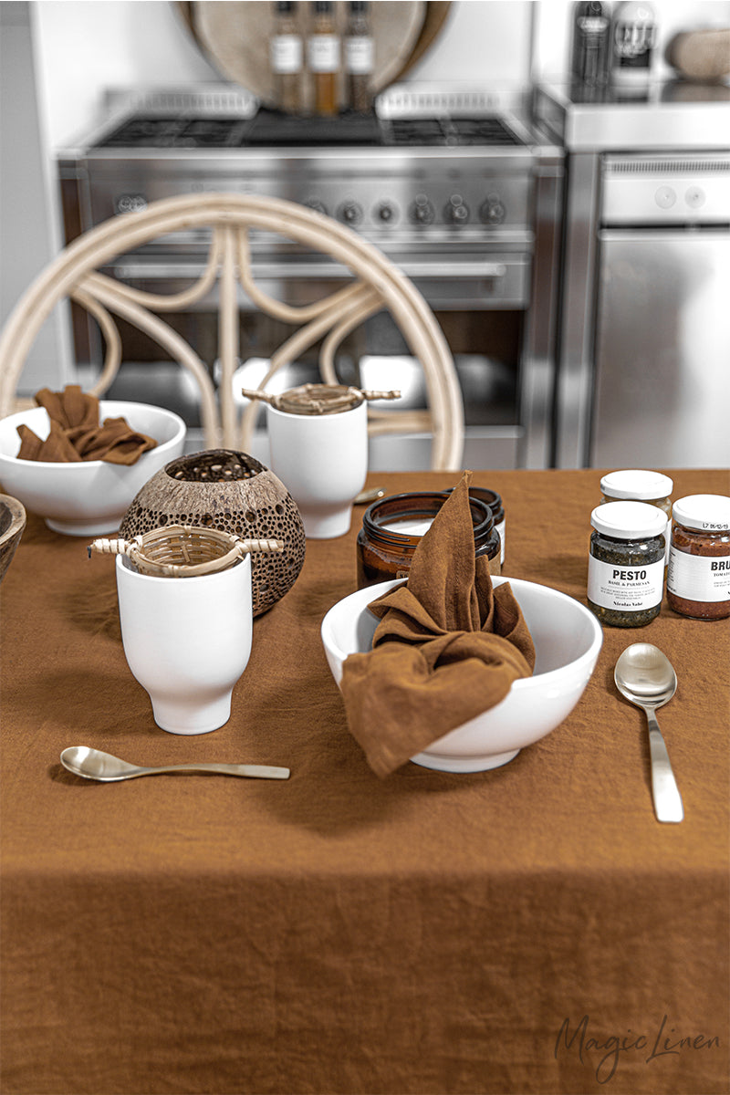 Cinnamon linen napkin set of 2