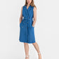 Trench linen dress LISBON in Cobalt blue - MagicLinen