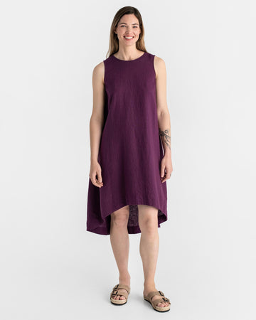 Royal TOSCANA linen dress in Royal purple - MagicLinen