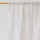 Rod pocket linen curtain panel (1 pcs) in Natural gingham - MagicLinen