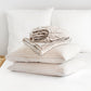 Natural gingham linen sheet set (4 pcs) - MagicLinen