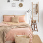 Peach linen fitted sheet - MagicLinen