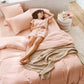 Peach linen fitted sheet - MagicLinen