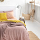 Peach linen fitted sheet - MagicLinen