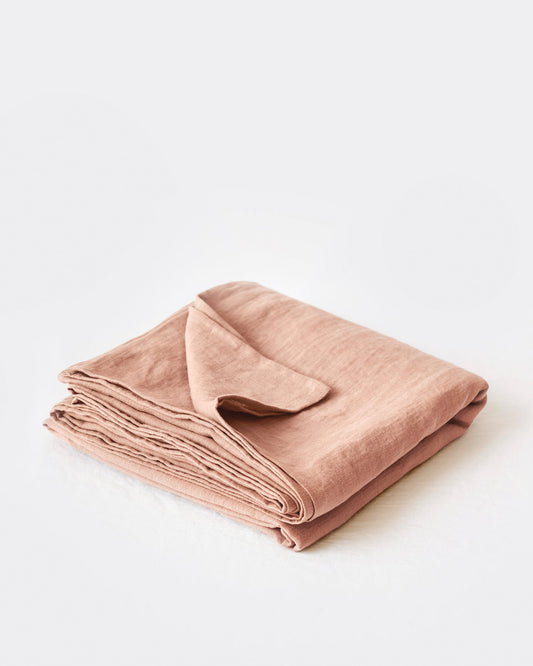 Peach linen flat sheet - MagicLinen