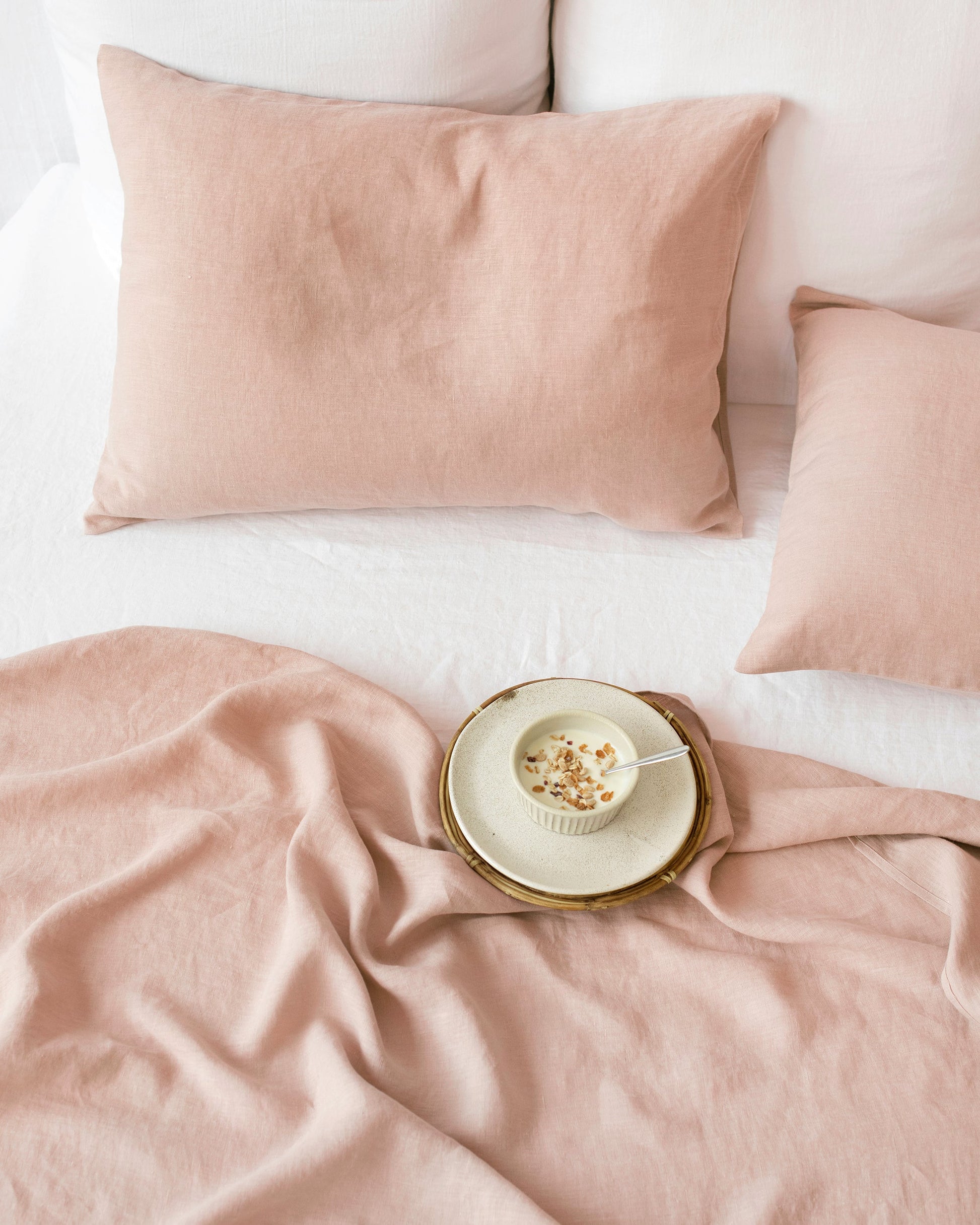 Peach linen flat sheet - MagicLinen