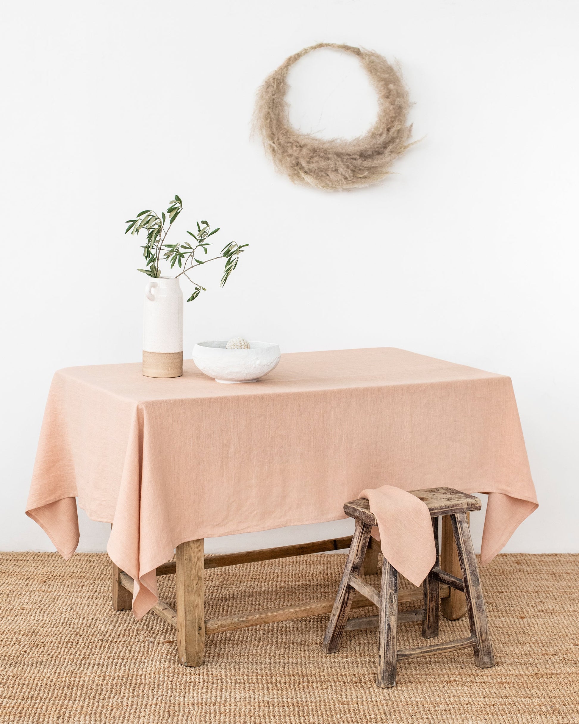 Peach linen tablecloth - MagicLinen