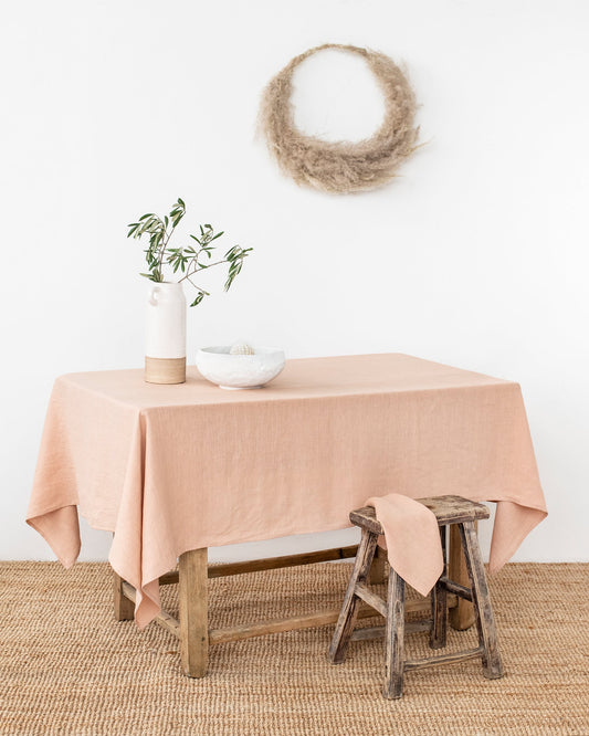 Peach linen tablecloth - MagicLinen
