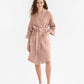 Peach Short waffle bath robe - MagicLinen