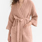 Peach Short waffle bath robe - MagicLinen