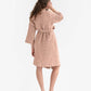 Peach Short waffle bath robe - MagicLinen