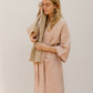 Peach Short waffle bath robe - MagicLinen