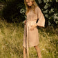 Peach Short waffle bath robe - MagicLinen