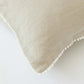 Pom pom trim linen pillowcase in Natural linen - MagicLinen