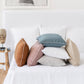 Pom pom trim linen pillowcase in Natural linen - MagicLinen