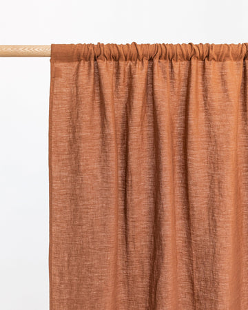 Rod pocket linen curtain panel (1 pcs) in Cinnamon - MagicLinen