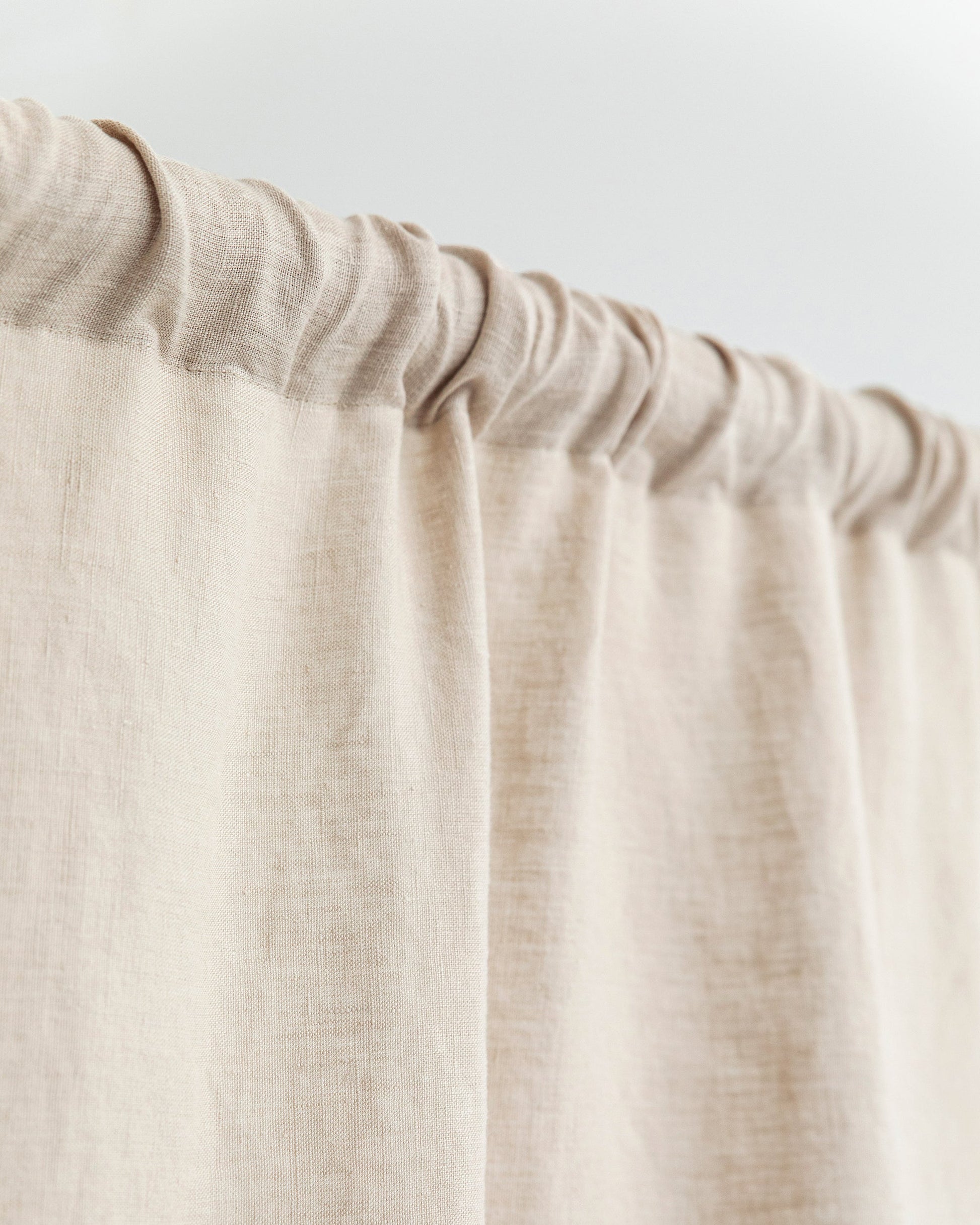 Rod pocket linen curtain panel (1 pcs) in Natural linen - MagicLinen