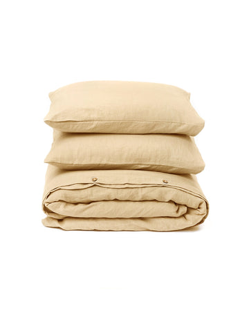 Sandy beige linen duvet cover set (3 pcs) - MagicLinen