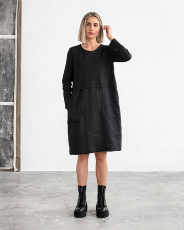Straight cut linen-cotton dress SION - MagicLinen