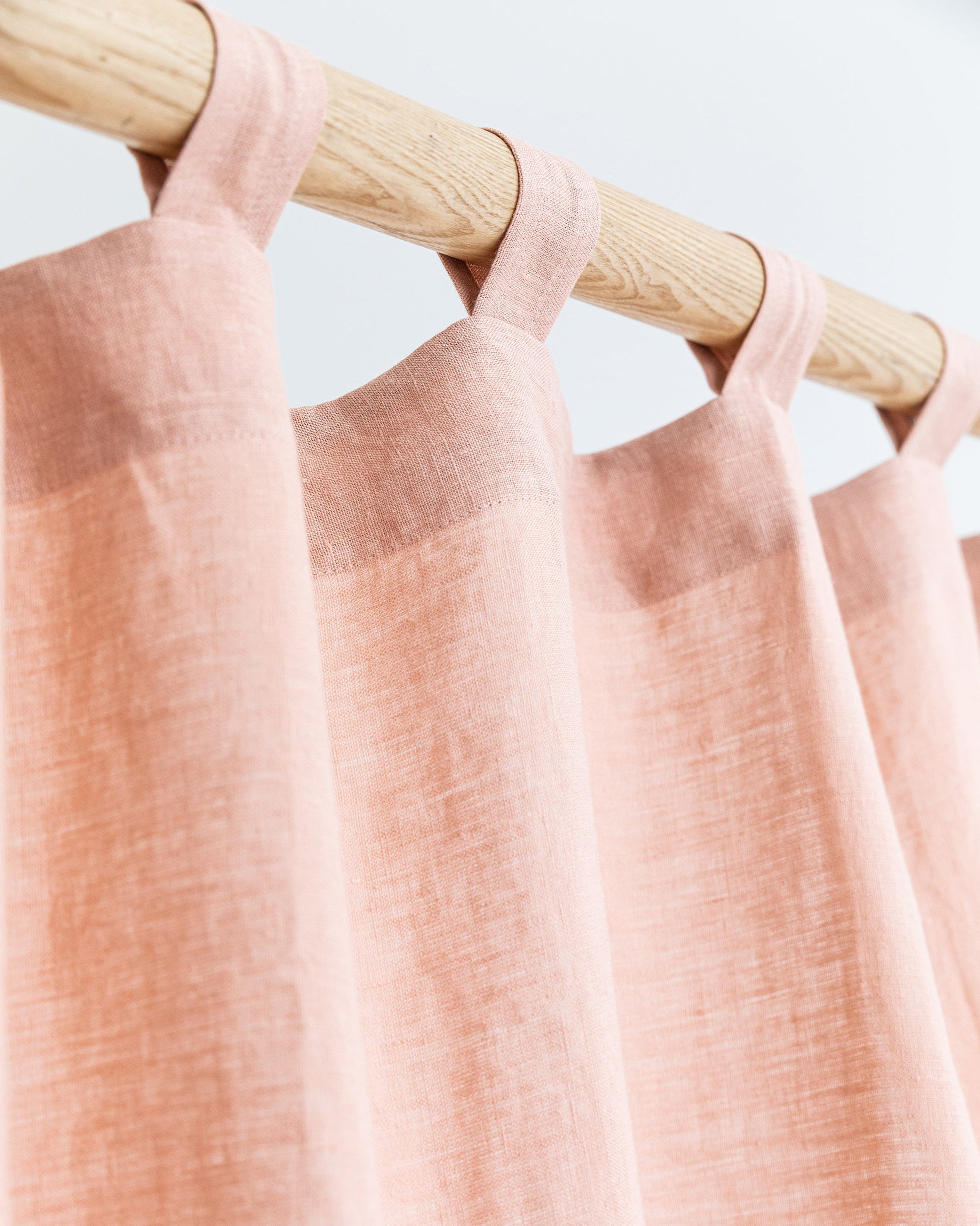 Tab top linen curtain panel (1 pcs) in Peach - MagicLinen