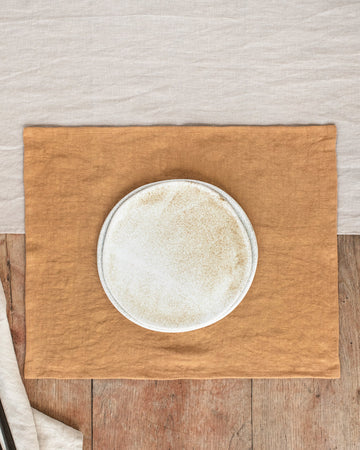 Tan linen placemat set of 2 - MagicLinen