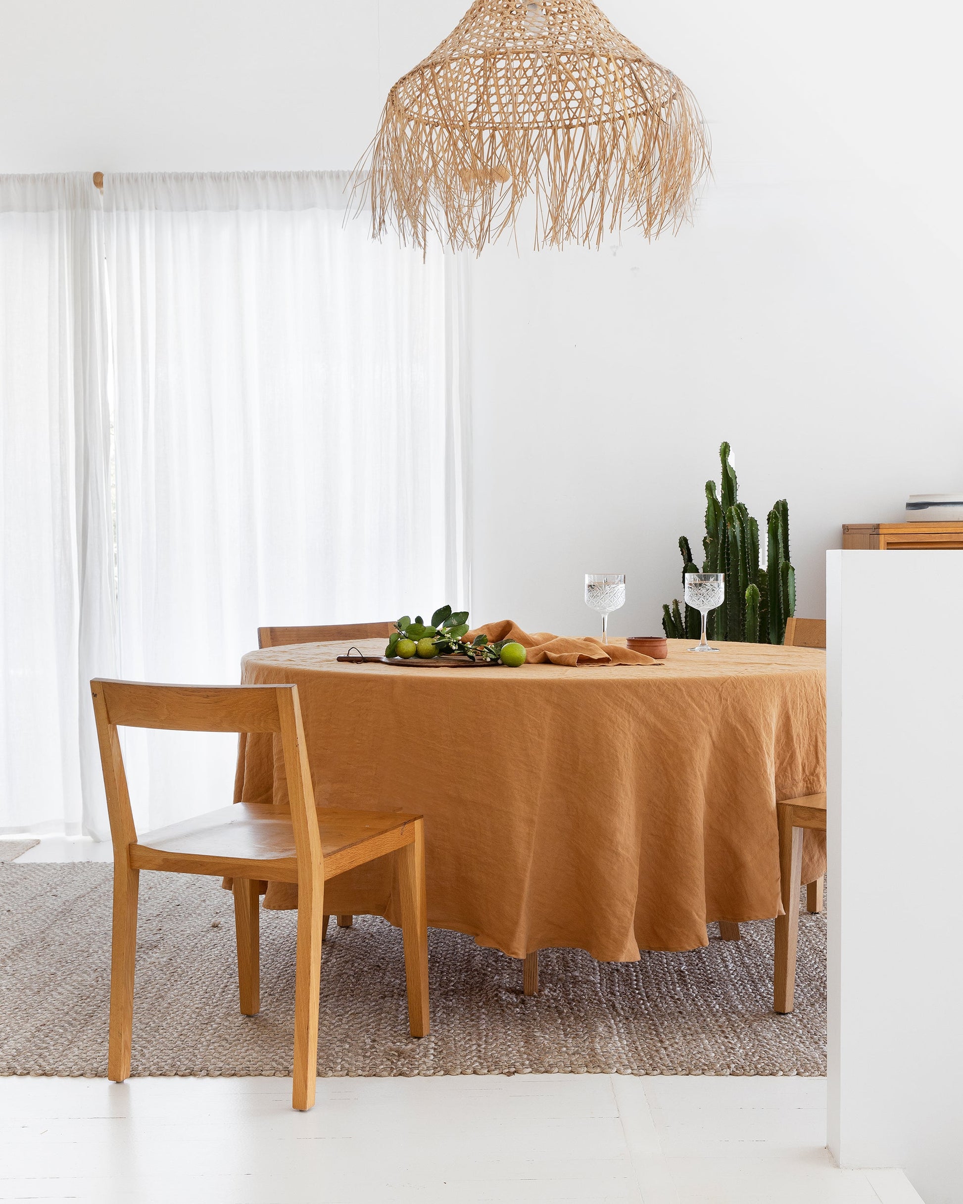 Tan Linen tablecloth - MagicLinen