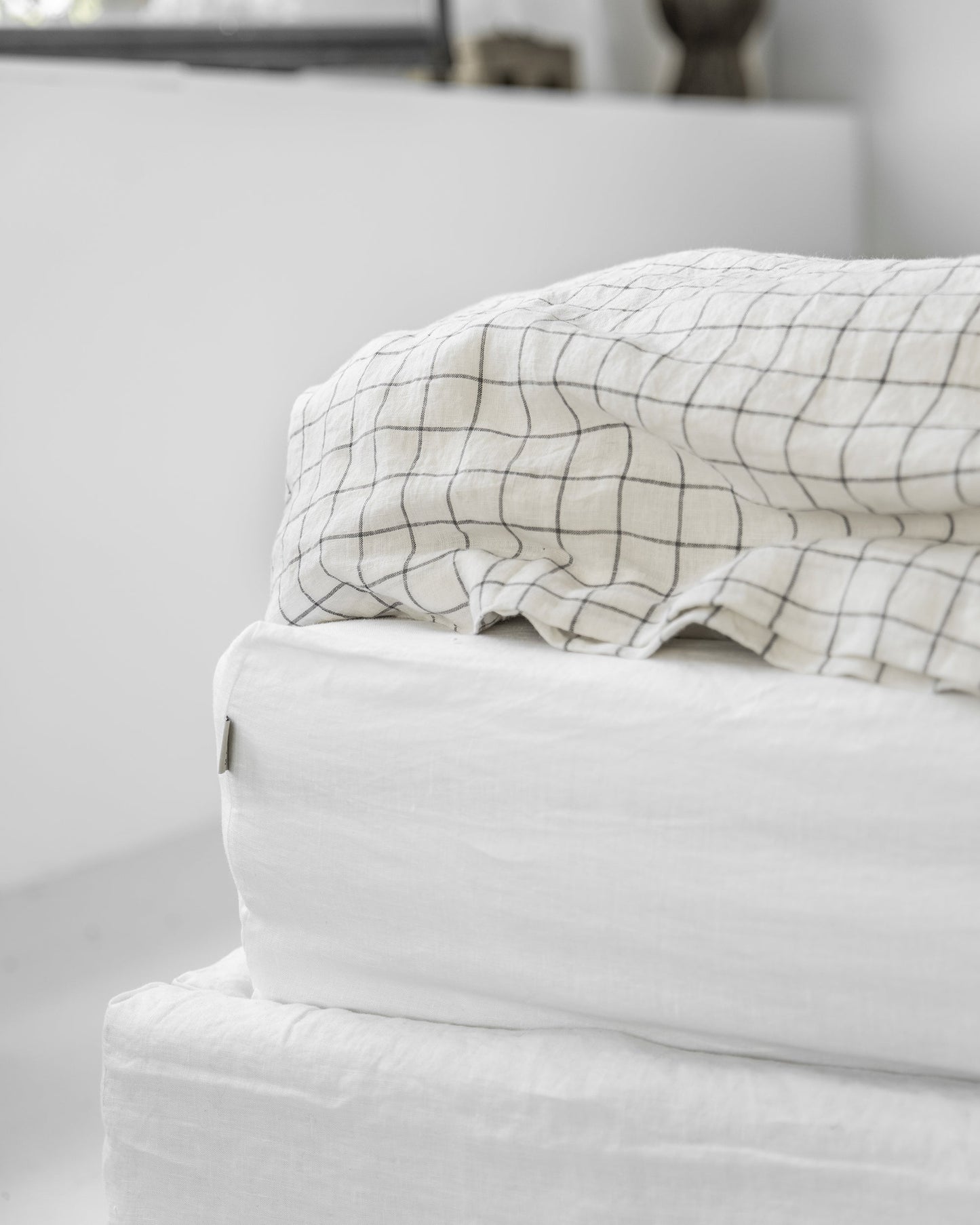 White linen fitted sheet - MagicLinen